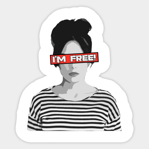 I'm Free - Feminist Girl Sticker by ArticaDesign